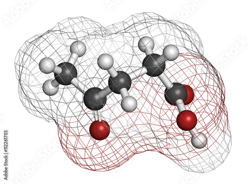 Levulinic acid molecule. Made by degradation of cellulose. photo