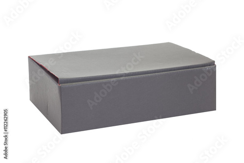 Black paper box isolated on white background