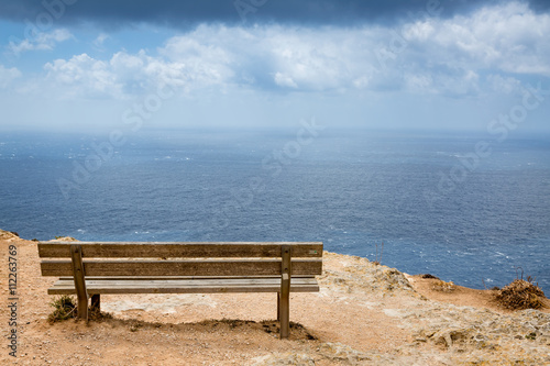 Bench on a rocky cliff