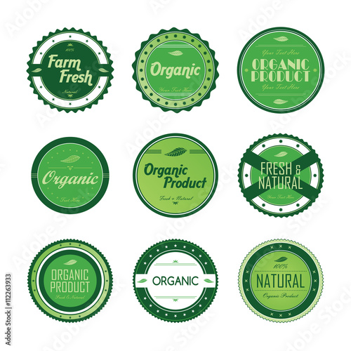 fresh eco friendly green theme label set