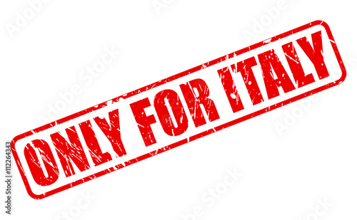 ONLY FOR ITALY red stamp text