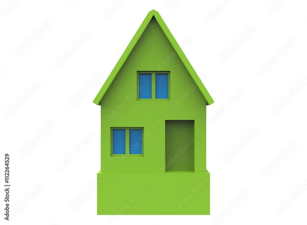 3d illustration of simple house with window. low poly triangles and polygons style. icon for game web. green blue texture color. white background isolated with shadow. simple to use. 3d illustration of simple house with window. low poly triangles and polygons style. icon for game web. green blue texture color. white background isolated with shadow. simple to use.