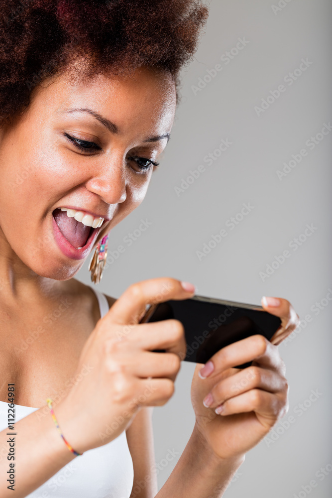 young woman enjoying digital content young woman enjoying digital content