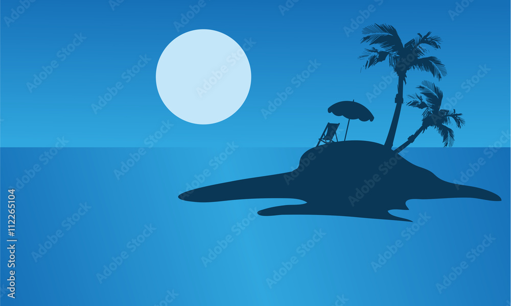 Beautiful islands silhouette for summer holiday Beautiful islands silhouette for summer holiday