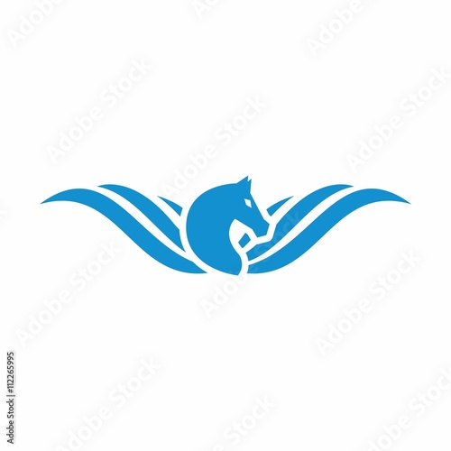 Elegant Wing Horse Logo