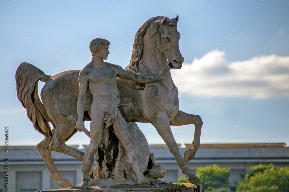 Statue of horseman in Paris