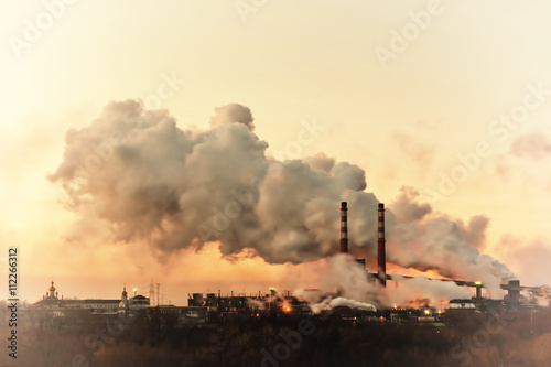 Industrial Landscape with Factory