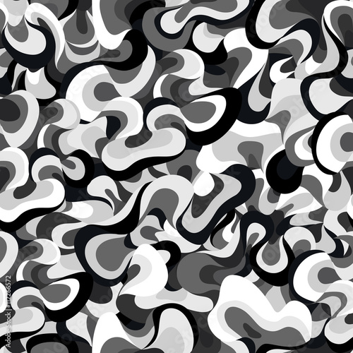 abstract waves grey scale seamless pattern