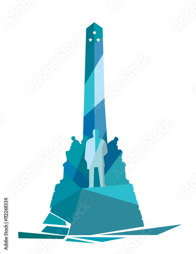 Rizal Monument Geometric Illustration. Rizal monument is a memorial in Rizal Park in Manila, Philippines built to commemorate the executed Filipino nationalist, Jose Rizal. photo