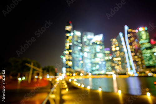 City lights bokeh blurred background