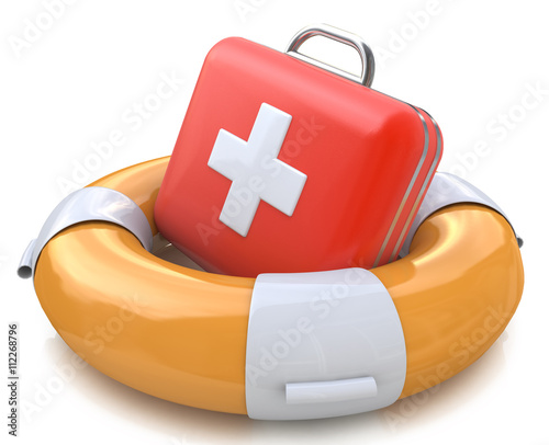 First aid kit and life belt