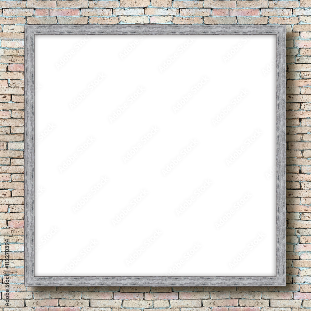 wooden picture frame with white space on the wall wooden picture frame with white space on the wall