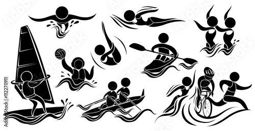 Silhouette icons for many sports