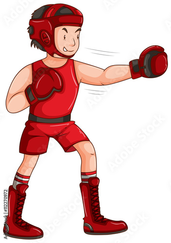 Man in red outfit doing boxing