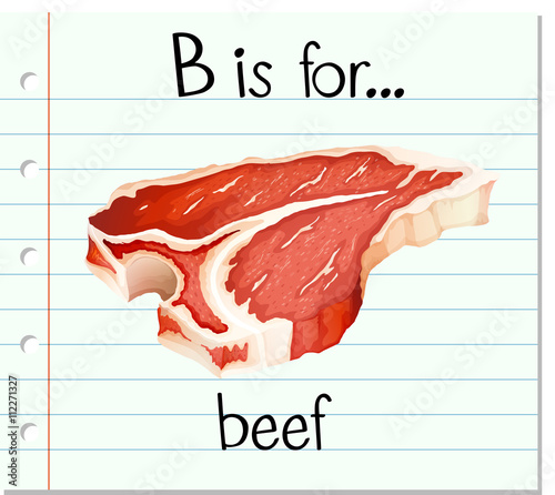 Flashcard letter B is for beef