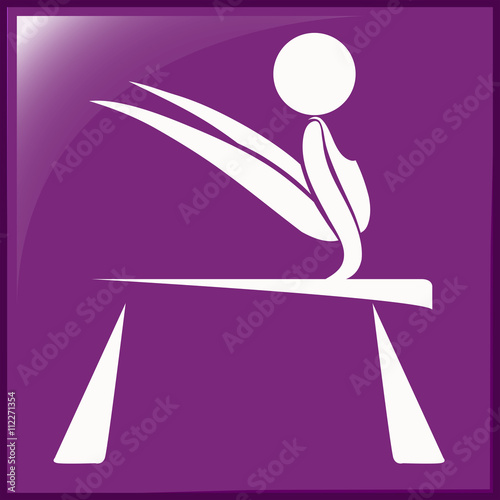 Sport icon for gymnastics on balance bar