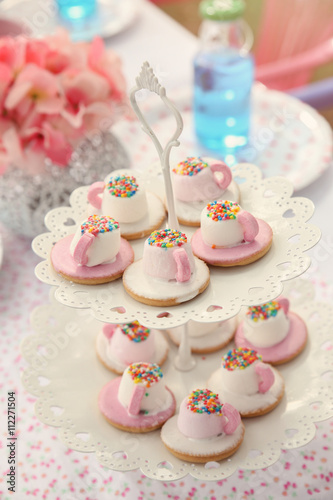 Marshmallow tea cups biscuits,tea party,toning