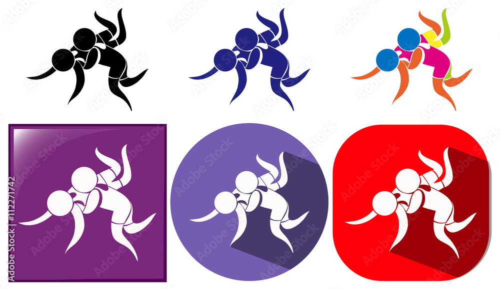 Different design icon for wrestling