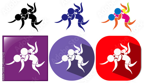 Different design icon for wrestling