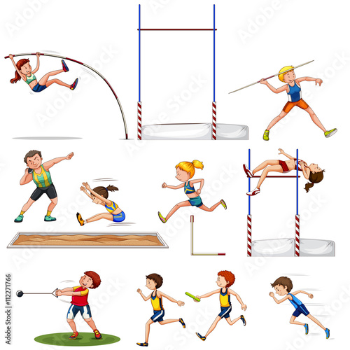 Different kind of track and field sports