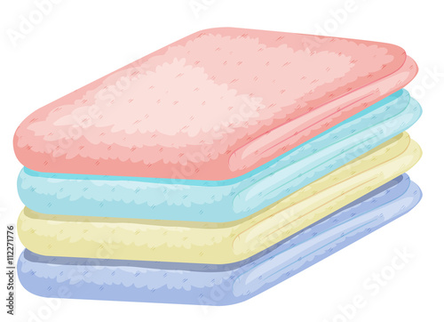 Stack of towels in different colors