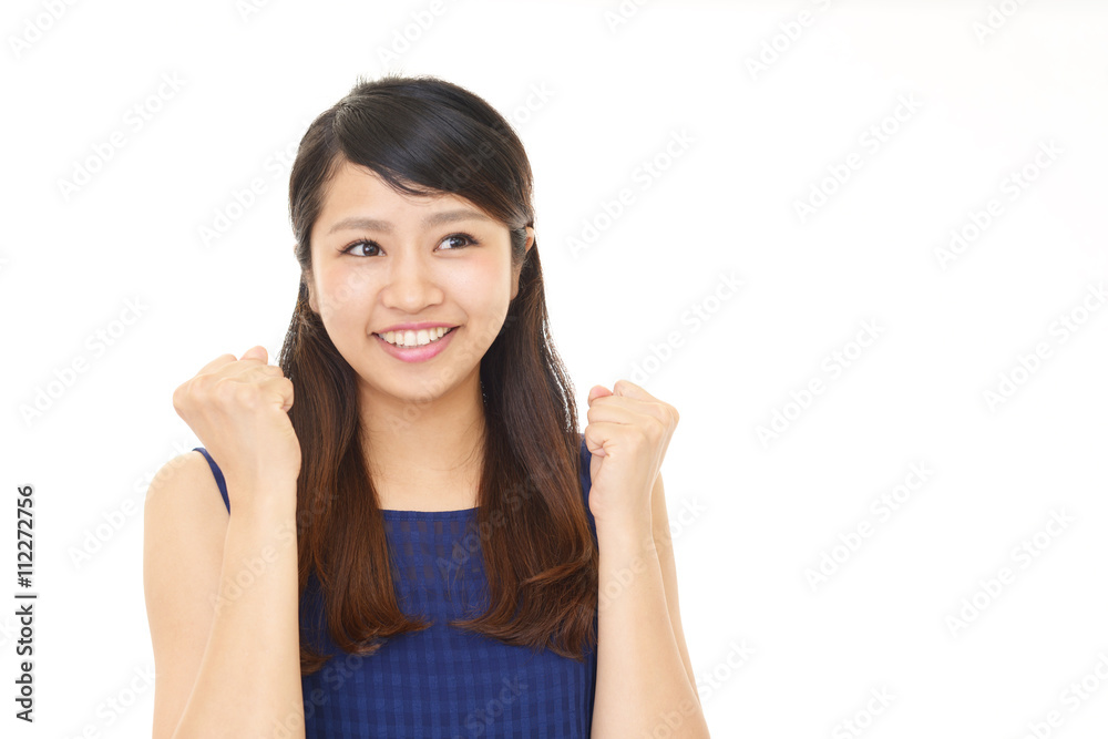 ガッツポーズの女性 ガッツポーズの女性