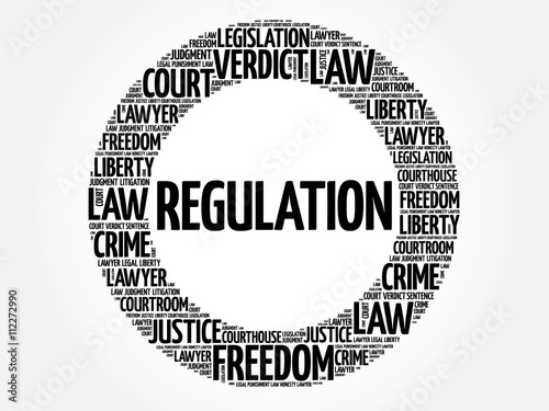 Regulation word cloud concept