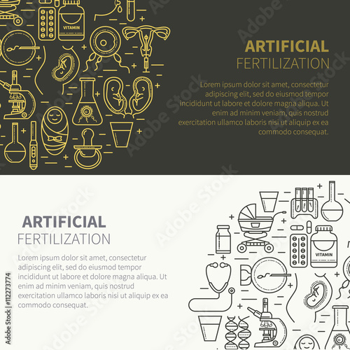 Set obstetrics and pregnancy, in vitro fertilization. Flat line vector icons. Gynecology, fertility, birth of a child health symbols. test for pregnancy, the fetus, the uterus, the embryo.