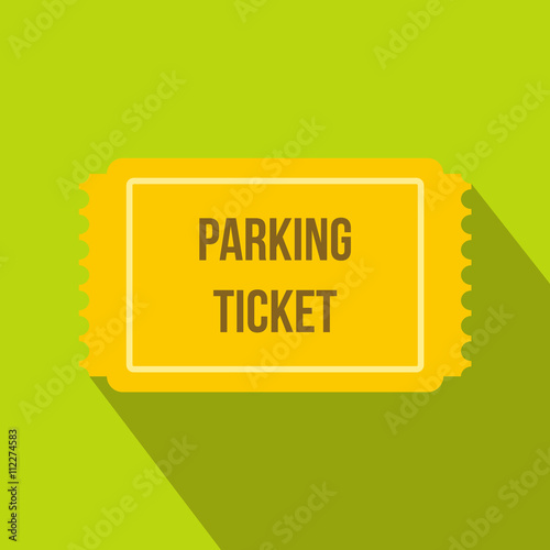 Parking ticket icon in flat style