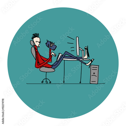 Programmer at work, sketch for your design