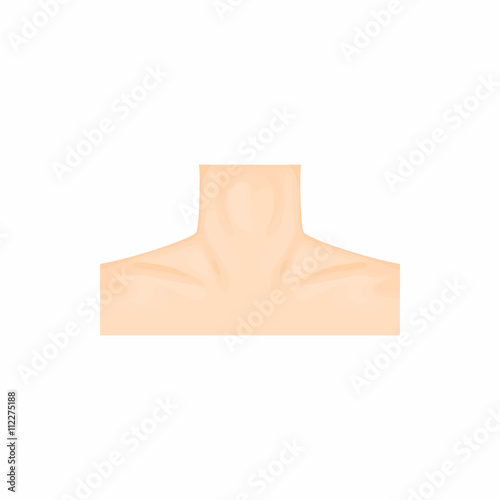 Human neck icon in cartoon style