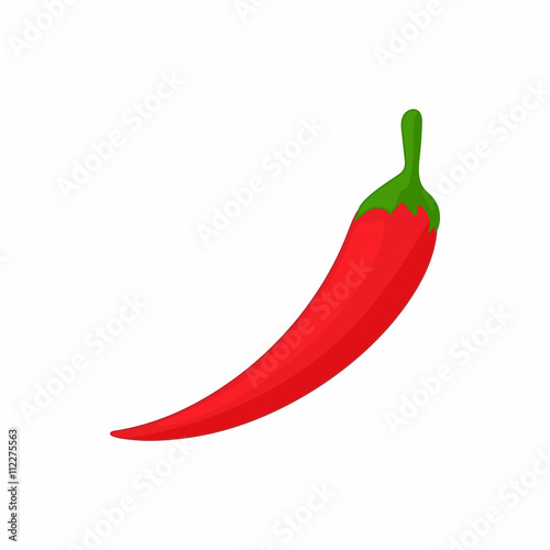 Hot chili pepper icon, cartoon style
