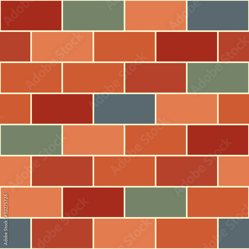 Red Orange Green Gray Brick...