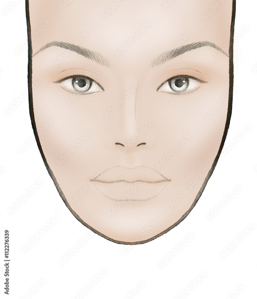 makeup ideas for image. perfect woman face. makeup artist. fashion illustration makeup ideas for image. perfect woman face. makeup artist. fashion illustration