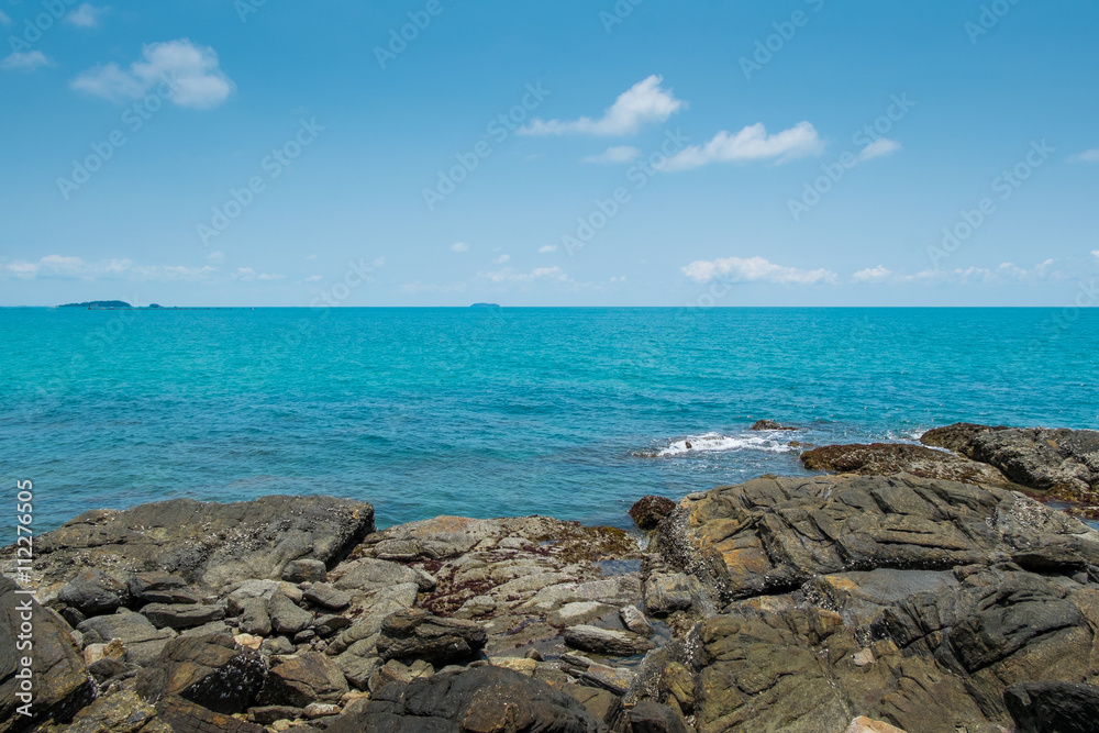 Rocks, sea and sky