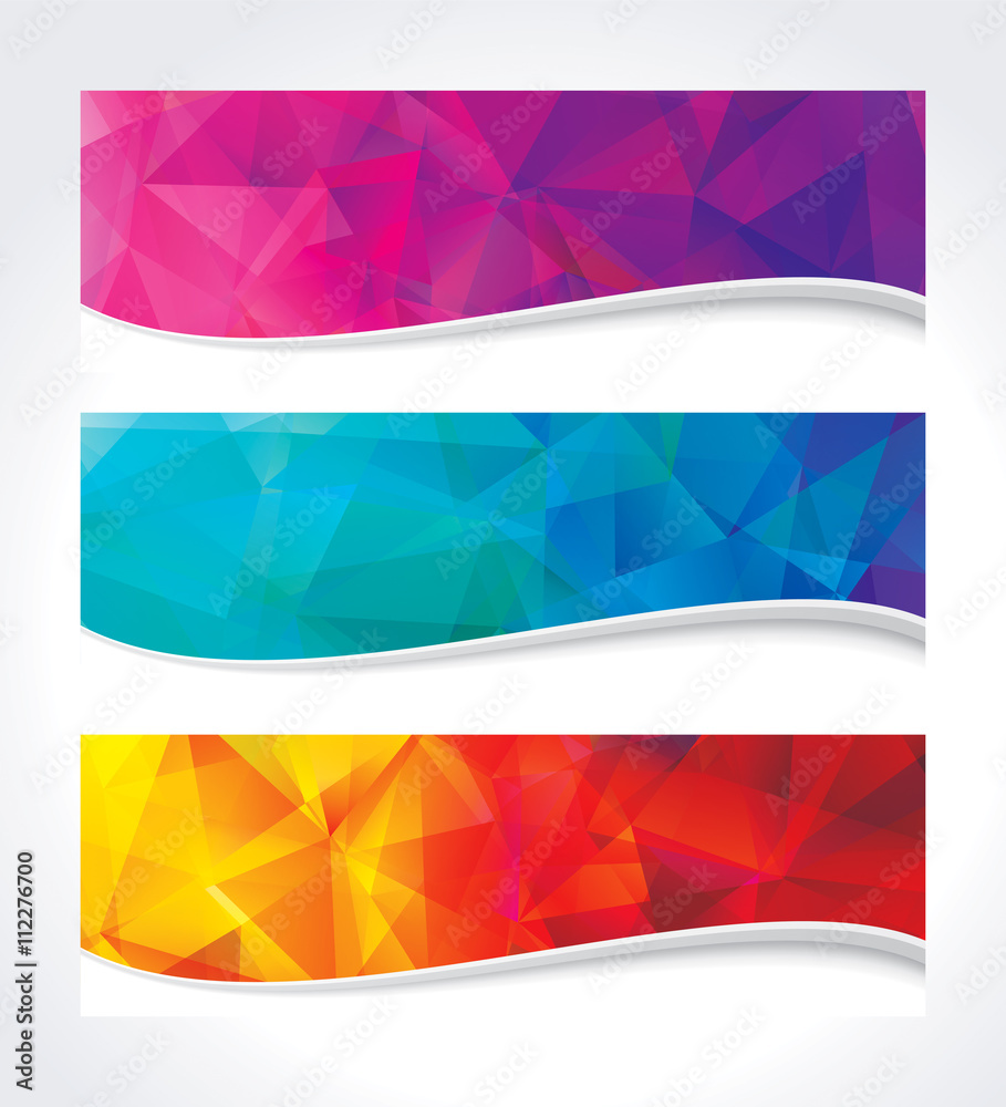 A set of modern geometric colors background banner.