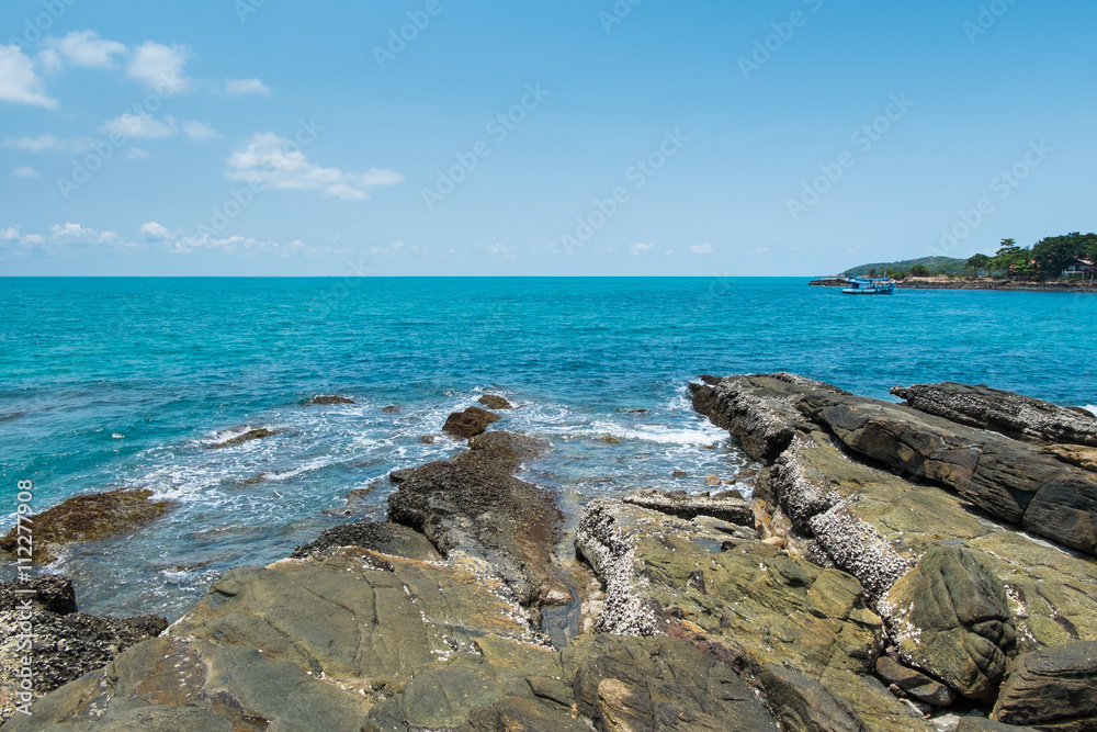 Rocks, sea and sky