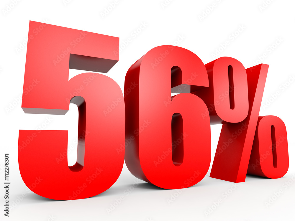 Discount 56 percent off. 3D illustration. Discount 56 percent off. 3D illustration.