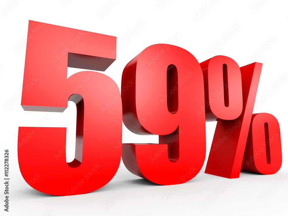 Discount 59 percent off. 3D illustration. Discount 59 percent off. 3D illustration.