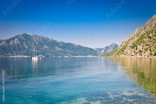 Kotor bay, Montenegro, Adriatic sea. Village Orahovac