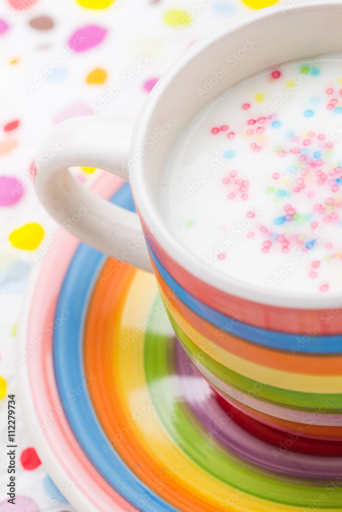 Spring drink vanilla milkshake sprinkles Spring drink vanilla milkshake sprinkles