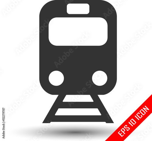 Train icon. Simple train logo isolated on white background.