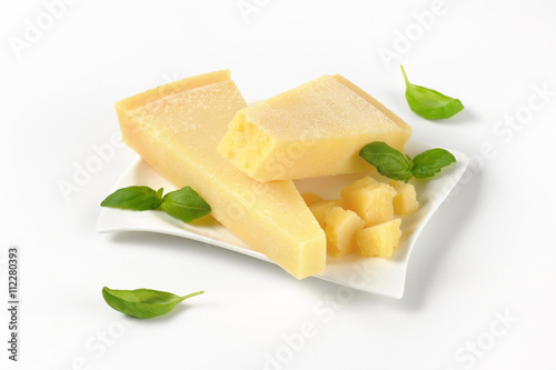 pieces of parmesan cheese