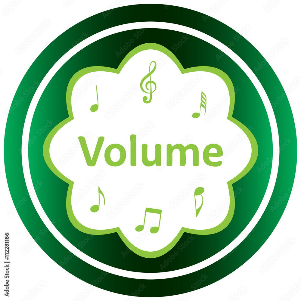 Green icon volume and music notes Green icon volume and music notes