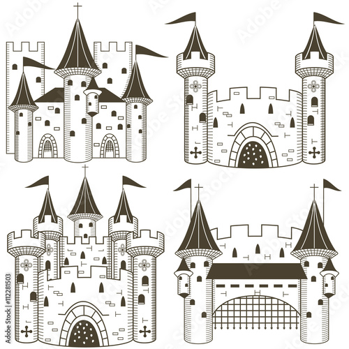 Castle vector black collection