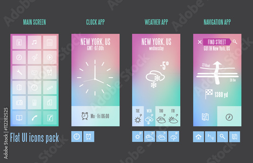 Flat design template for mobile devices - Vector Illustration