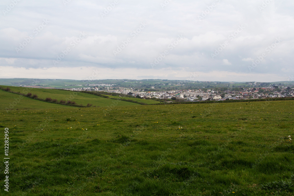 View over Bude from the costal path in Cornwall