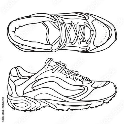 Hand drawn shoes. Doodle vector illustration.