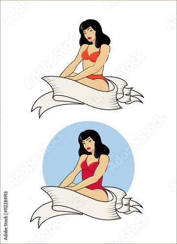Vector illustration pin up