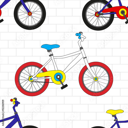 Colorful Bicycle on White B...
